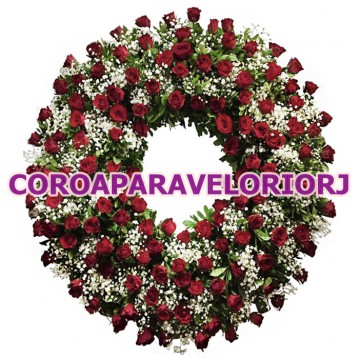 29-COROA DE FLORES EUROPÉIA ROSAS VEMELHAS